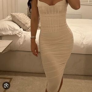 Oh Polly Corset detail midi dress